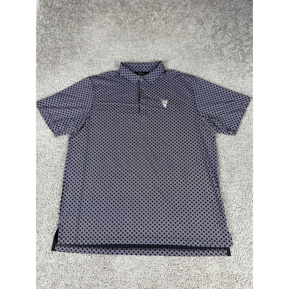 Bobby Jones Polo Shirt Mens 2XL Blue Geometric Golf Performance Collection
